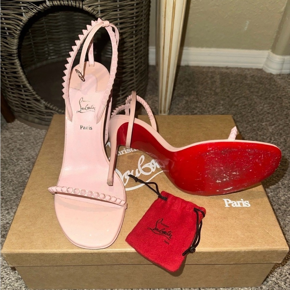 Christian Louboutin Blush Pink Strappy Heels